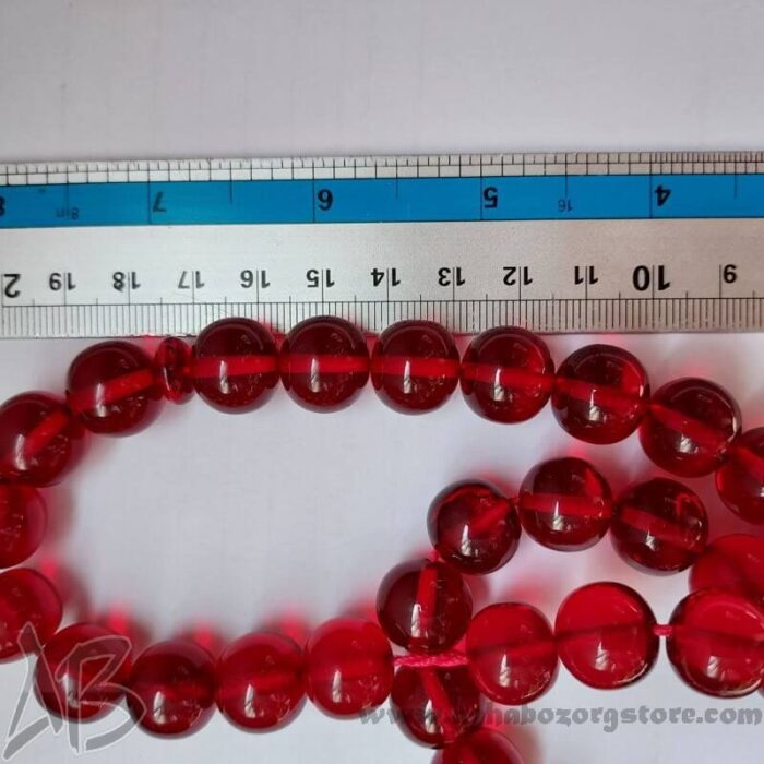 تسبیح سندلوس اصل معطر 33 دانه تراش گرد هنگ کنگی قرمز بسیار خوشرنگ کد 783 - Image 3
