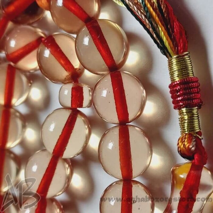 تسبیح سندلوس اصل بودار 33 دانه تراش گرد شمش کمیاب خوش‌تراش خوش‌رنگ کد 789 آقابزرگ - Image 4