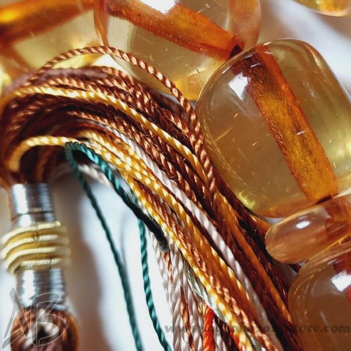 تسبیح سندلوس 33 دانه بودار استوانه‌ای تراش قدیم شمش کمیاب کد 790 آقابزرگ - Image 4