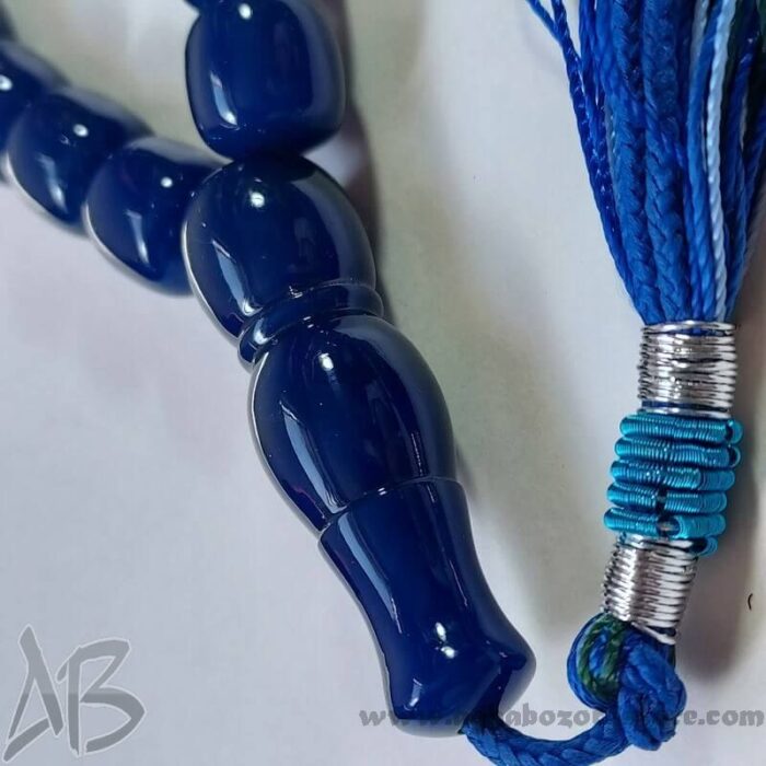 تسبیح سندلوس اصل 45 دانه کد 793 بودار استوانه ای آبی تیره آقابزرگ - Image 5