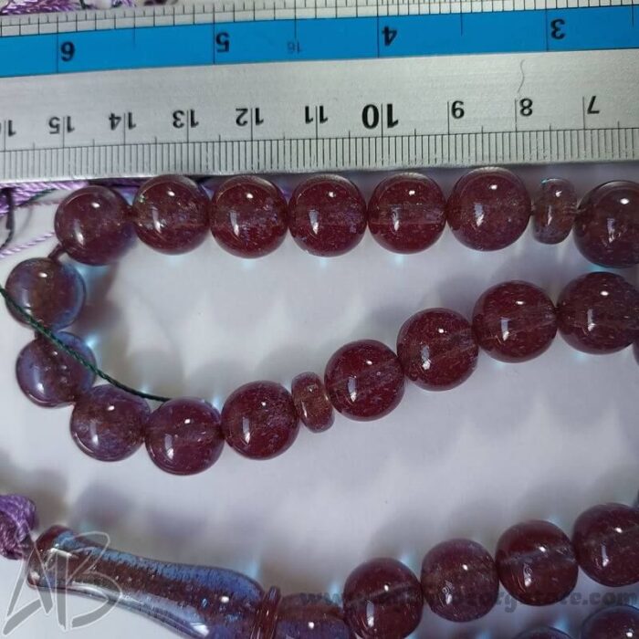 تسبیح سندلوس اصل اکلیل دار 33 دانه بودار کد 794 تراش گرد شمش کمیاب آقابزرگ - Image 7