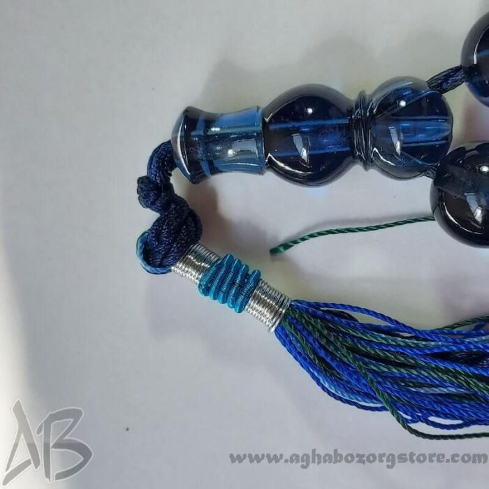 تسبیح سندلوس اصل 33 دانه بودار کد 795 آبی نفتی شمش کمیاب آقابزرگ - Image 4