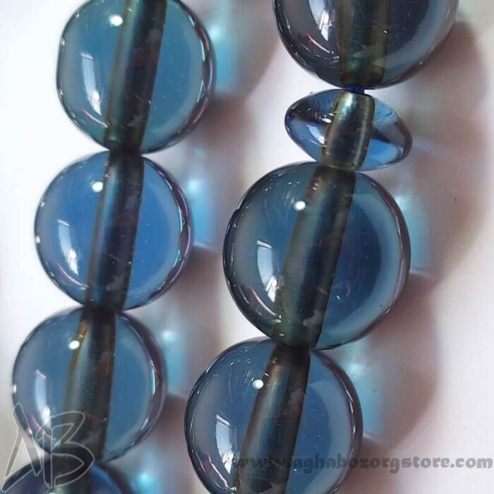 تسبیح سندلوس اصل بودار 33 دانه کد 796 گرد تراش سبزآبی جلا خورده آقابزرگ - Image 5