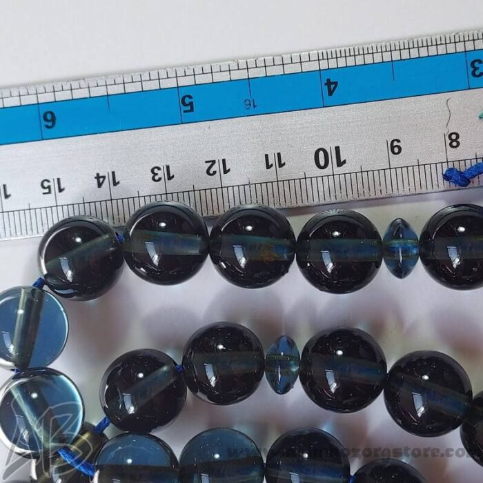 تسبیح سندلوس اصل بودار 33 دانه کد 796 گرد تراش سبزآبی جلا خورده آقابزرگ - Image 7