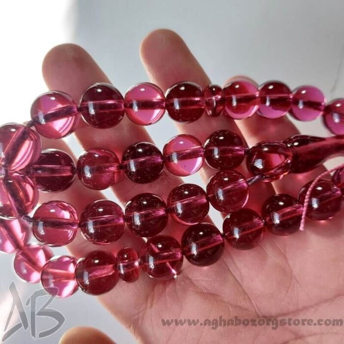 تسبیح سندلوس اصل بودار 33 دانه کد 798 تراش گرد ارغوانی خوش تراش خوشرنگ آقابزرگ - Image 6