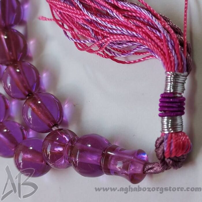 تسبیح سندلوس اصل بودار زعفرانی 33 دانه شمش بسیار زیبا و خوش تراش کد 799 - Image 5