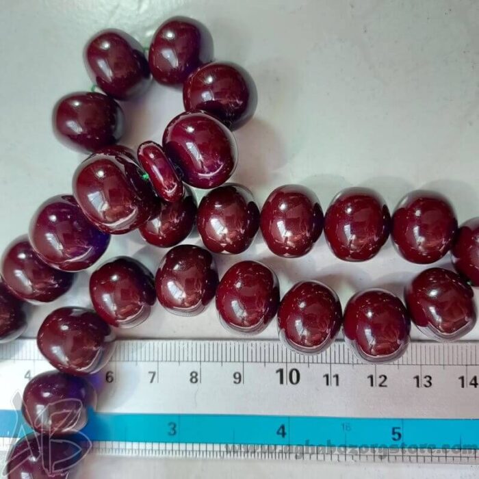 تسبیح سندلوس اصل 33 دانه کد 806 چرتکه‌ای بودار دو پوست قهوه‌ای تیره و آبی - Image 7