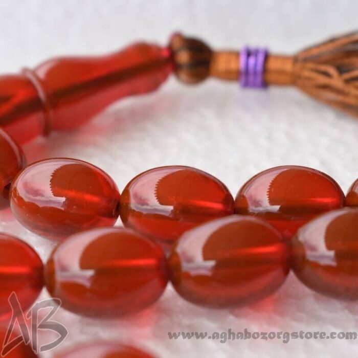 تسبیح سندلوس اصل بودار 33 دانه تراش بیضی جلا خورده کد 808 - Image 4