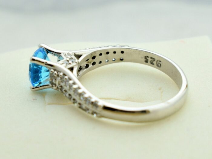 انگشتر نقره زنانه، سولیتر ظریف، کد 456 - Image 6