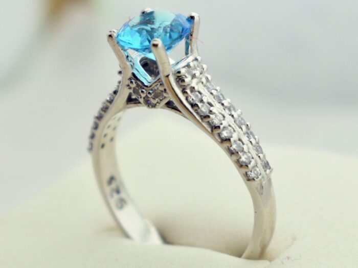 انگشتر نقره زنانه، سولیتر ظریف، کد 456 - Image 5