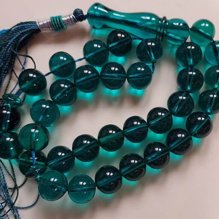 تسبیح سندلوس اصل بودار سبزآبی 33 دانه گرد کد 700 - Image 4