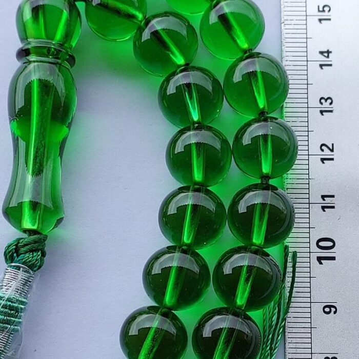 تسبیح سندلوس اصل بودار سبز 33 دانه گرد کد 701 - Image 5