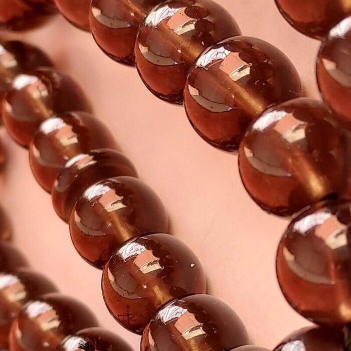 تسبیح سندلوس اصل بودار گرد قهوه‌ای نفتی 33 دانه کد 707 - Image 9