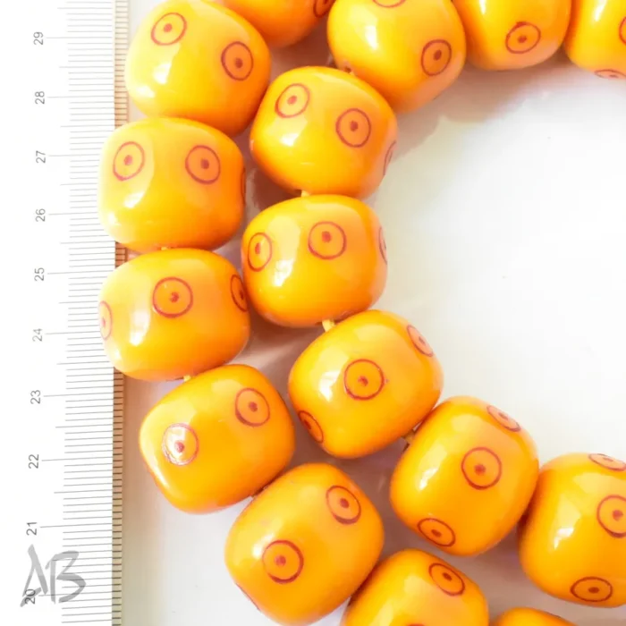 تسبیح سندلوس 33 دانه بودار تراش کپسولی زرد کهربایی درشت وخوش تراش کد 832 آقابزرگ - Image 5