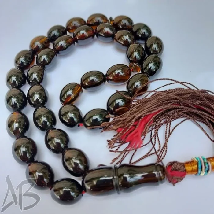 تسبیح سندلوس 33 دانه بودار تراش بیضی خوش تراش و بسیار زیبا کد 872 آقابزرگ - Image 6