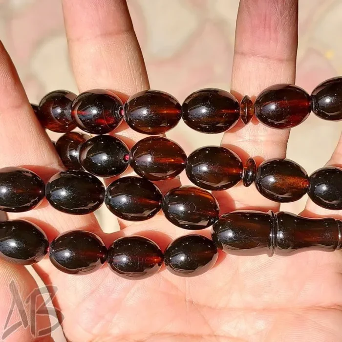 تسبیح سندلوس 33 دانه بودار تراش بیضی خوش تراش و بسیار زیبا کد 872 آقابزرگ - Image 4