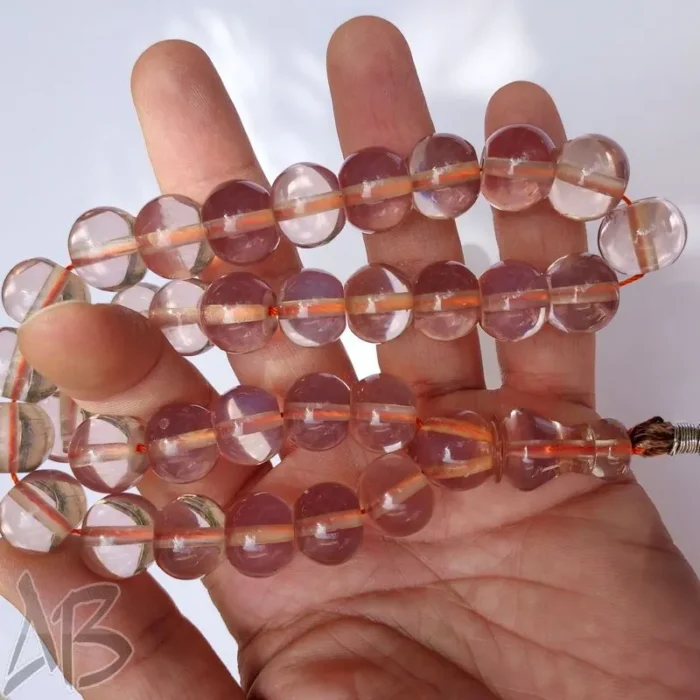 تسبیح سندلوس 33 دانه اپالین بودار تراش چرتکه ای قیچی بسیار زیبا کد 878 آقابزرگ - Image 5