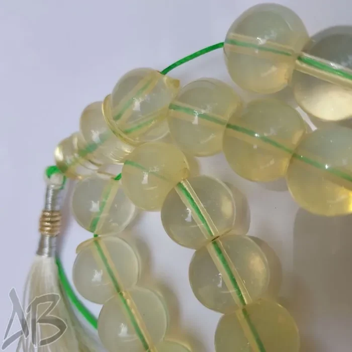 تسبیح سندلوس اصل کلکسیونی بودار 33 دانه اپالین کمیاب تراش کردستان کد 879 آقابزرگ - Image 3