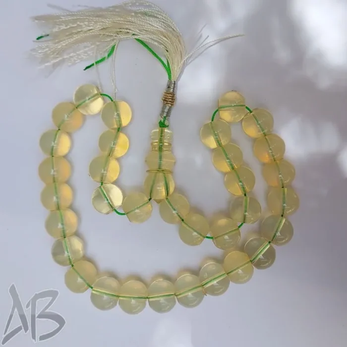 تسبیح سندلوس اصل کلکسیونی بودار 33 دانه اپالین کمیاب تراش کردستان کد 879 آقابزرگ - Image 6