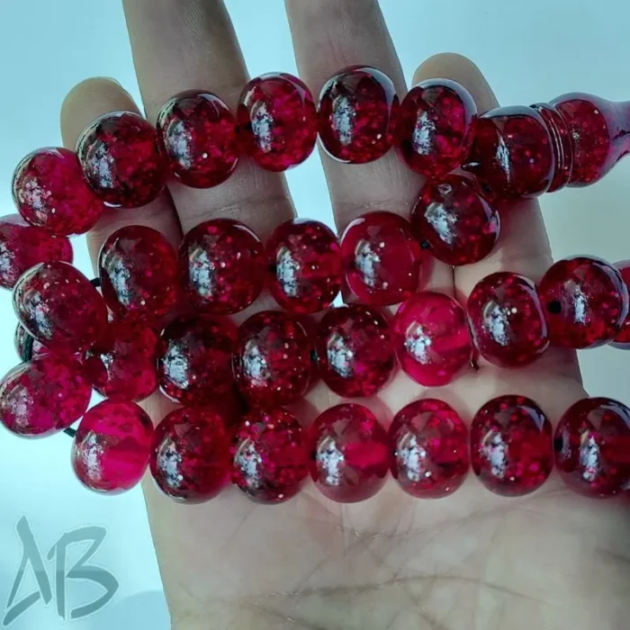 تسبیح سندلوس 33 دانه بودار تراش شلغمی اکلیل دار بسیار زیبا و  خاص کد 880 آقابزرگ - Image 5