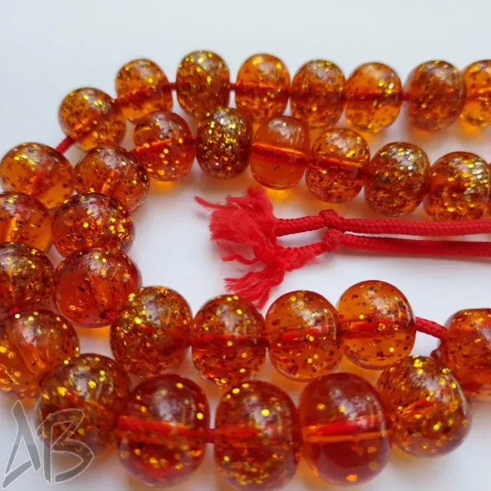 تسبیح سندلوس 33 دانه بودار تراش شلغمی اکلیل دار بسیار زیبا و  خاص کد 881 آقابزرگ - Image 4