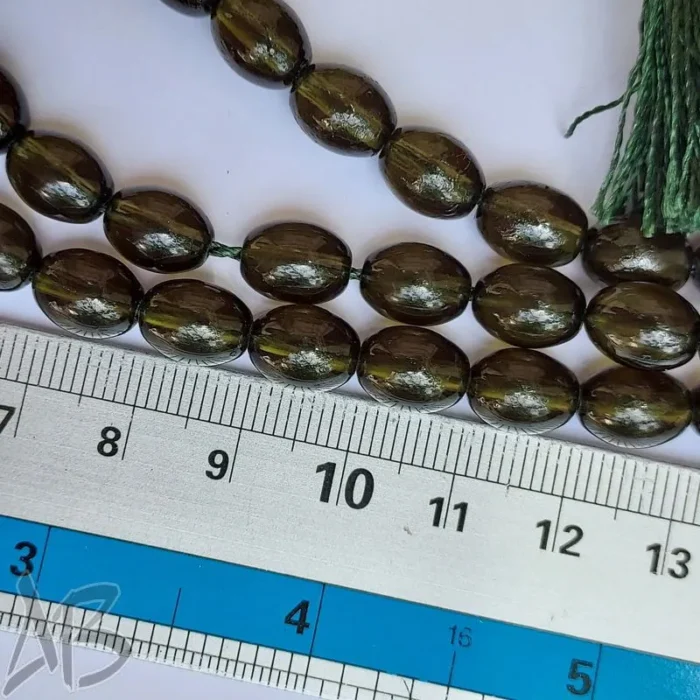 تسبیح سندلوس صددانه (101 دانه) سبز خوشرنگ بودار بیضی کشیده سندانی کد 887 آقابزرگ - Image 6