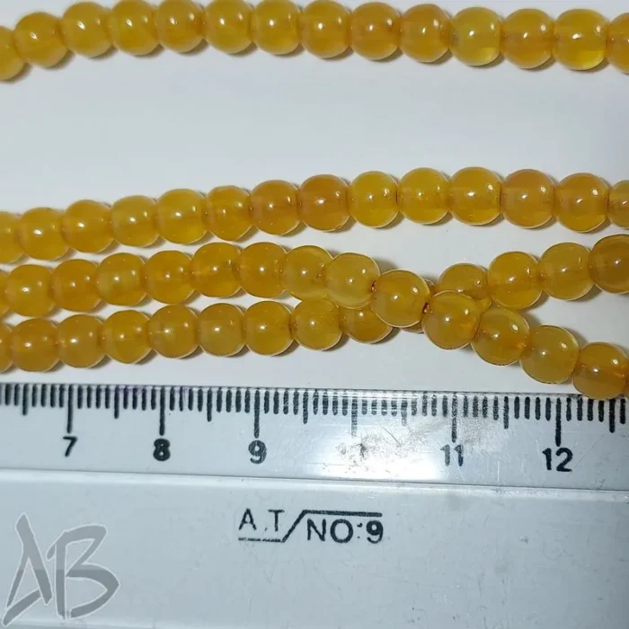 تسبیح سندلوس 98 دانه بودار تراش گرد ریز زرد خوشرنگ کد 892 آقابزرگ - Image 5