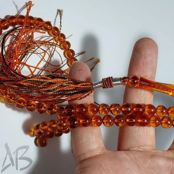 تسبیح سندلوس صددانه (101 دانه) بودار گرد سندانی شمش بسیار خوشرنگ کد 902 آقابزرگ - Image 5