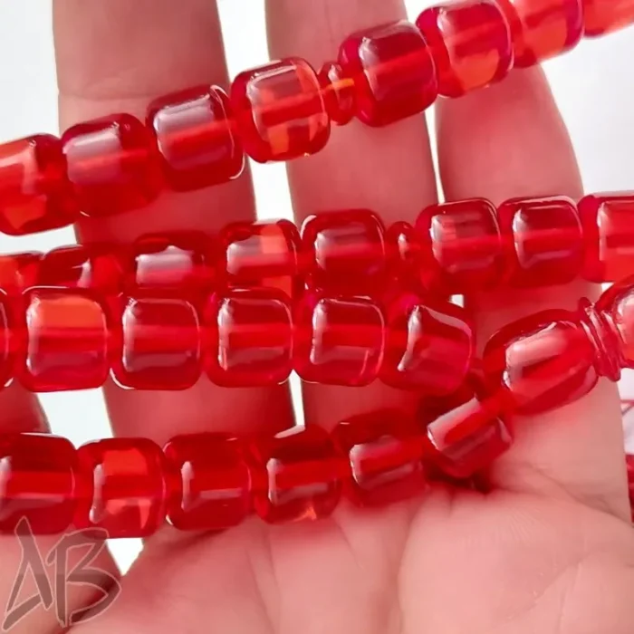 تسبیح سندلوس 47 دانه بودار استوانه‌ای قرمز خوشرنگ کد 914 آقابزرگ - Image 6