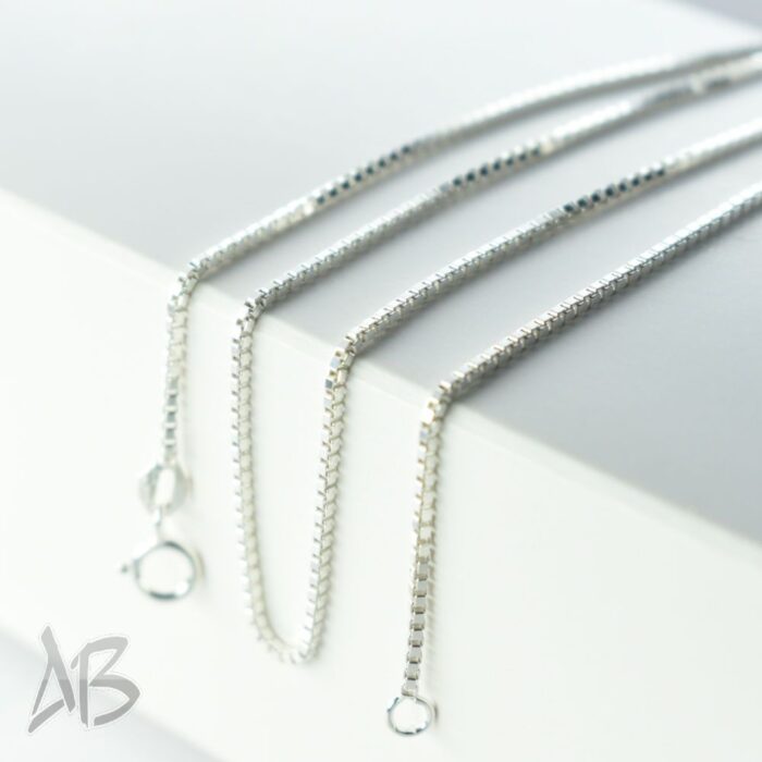 زنجیر نقره ونیزی زنانه عیار 925 طرح Box Chain آقابزرگ - Image 10