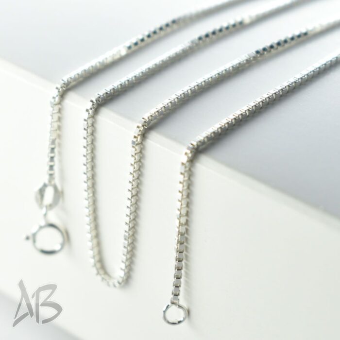 زنجیر نقره ونیزی زنانه عیار 925 طرح Box Chain آقابزرگ - Image 11