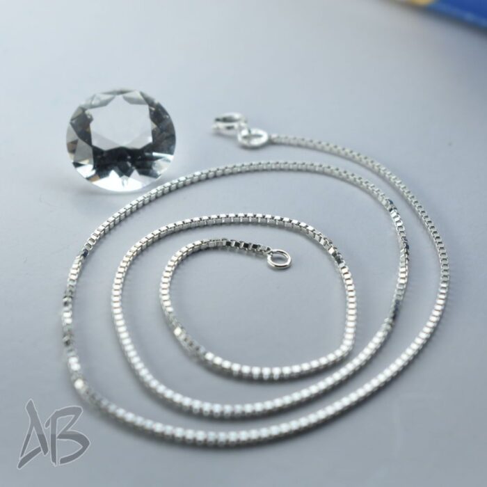 زنجیر نقره ونیزی زنانه عیار 925 طرح Box Chain آقابزرگ - Image 14