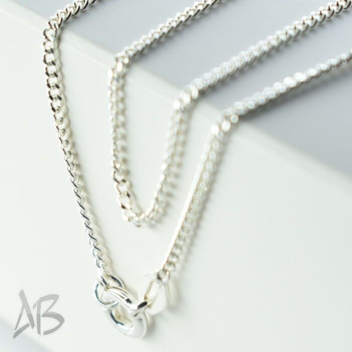 زنجیر نقره کاتیه Curb Chain