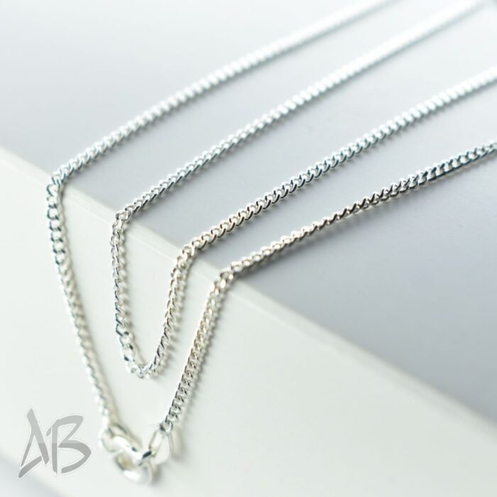 زنجیر نقره زنانه کارتیه عیار 925 طرح Curb Chain آقابزرگ - Image 9