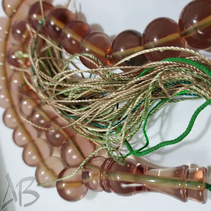 تسبیح سندلوس اصل بودار 33 دانه تراش چرتکه ای جلا خورده کد 818 آقابزرگ - Image 3