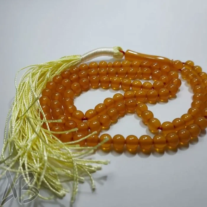 تسبیح سندلوس 100 دانه (101 دانه) بودار تراش گرد بسیار خوشرنگ کد 840 آقابزرگ - Image 4