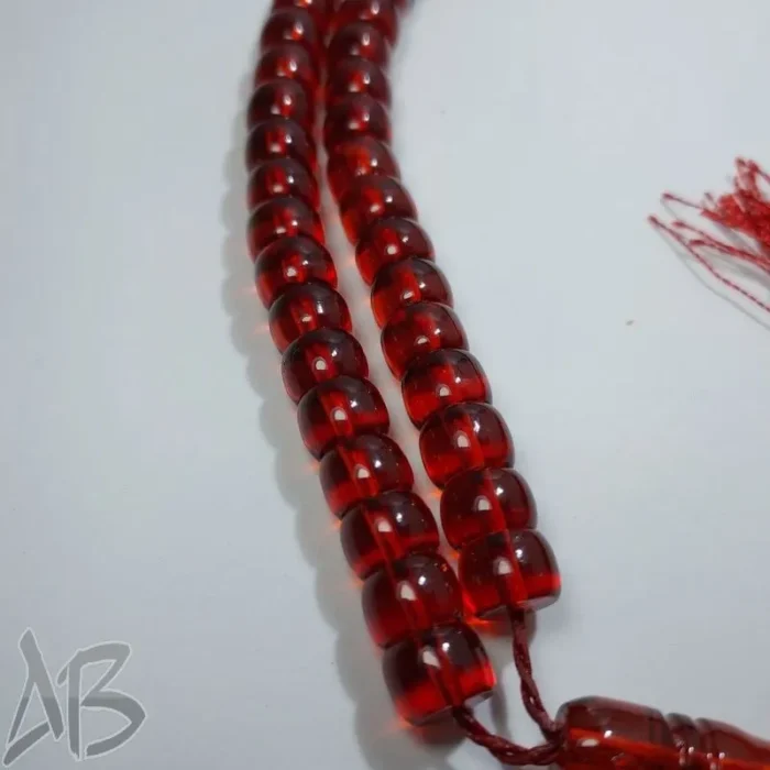 تسبیح سندلوس 100 دانه (101 دانه) بودار تراش قیچی قرمز خیلی خوشرنگ کد 843 آقابزرگ - Image 4