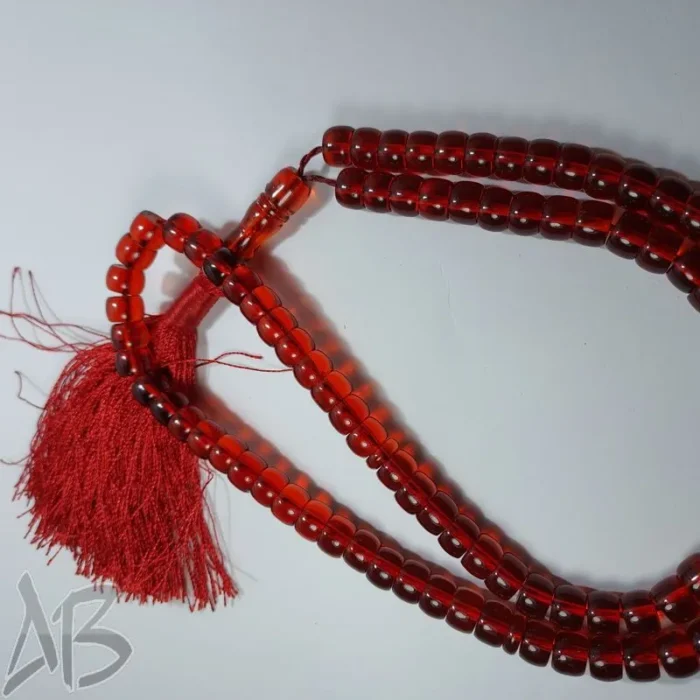 تسبیح سندلوس 100 دانه (101 دانه) بودار تراش قیچی قرمز خیلی خوشرنگ کد 843 آقابزرگ - Image 6
