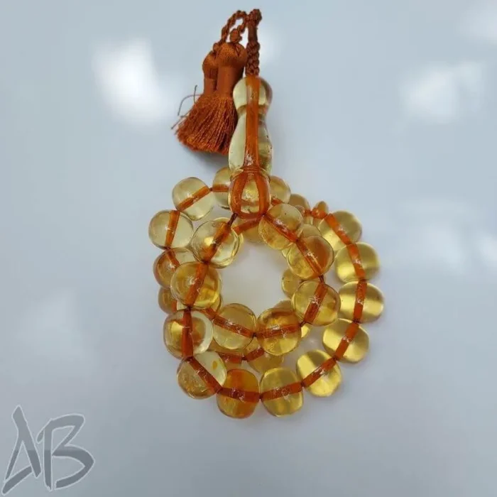 تسبیح سندلوس 33 دانه کد 851 بودار تراش شلغمی درشت بسیار خوشرنگ و خوش دست آقابزرگ - Image 4