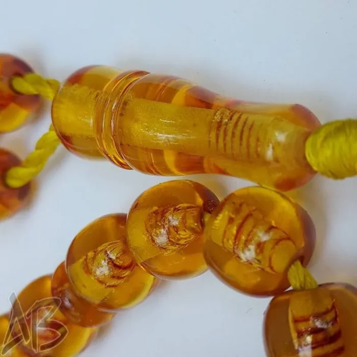 تسبیح سندلوس 33 دانه بودار تراش برمیلی از شمش کمیاب و منحصر بفرد کد 852 آقابزرگ - Image 4