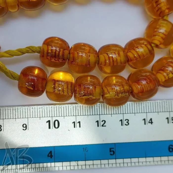 تسبیح سندلوس 33 دانه بودار تراش برمیلی از شمش کمیاب و منحصر بفرد کد 852 آقابزرگ - Image 5