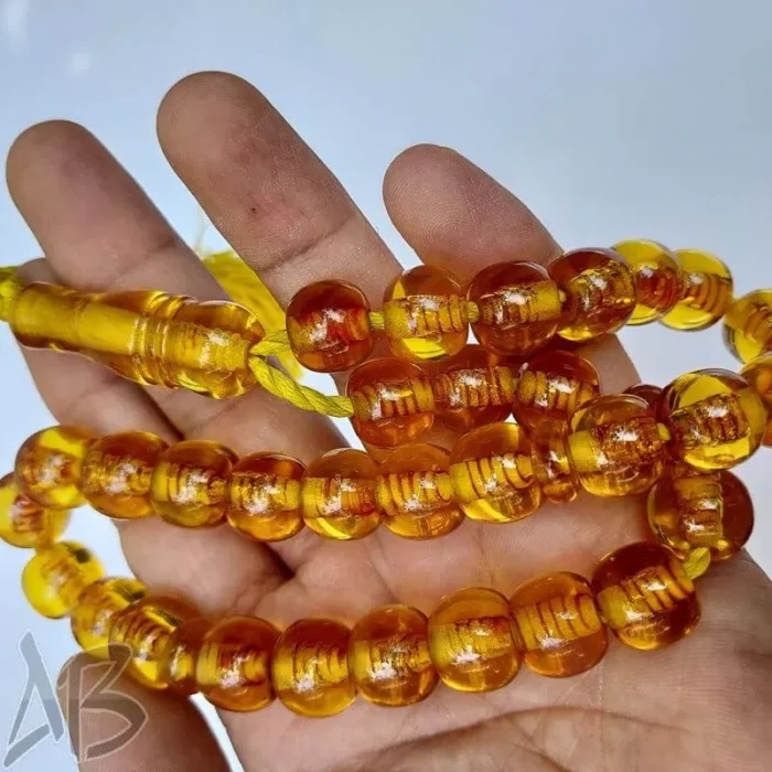 تسبیح سندلوس 33 دانه بودار تراش برمیلی از شمش کمیاب و منحصر بفرد کد 852 آقابزرگ - Image 6