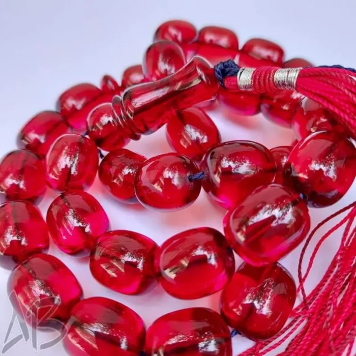 تسبیح سندلوس 33 دانه بودار تراش استوانه ای شمش آلمانی (تراش هنگ کنگ) خوش تراش کد 853 آقابزرگ - Image 4