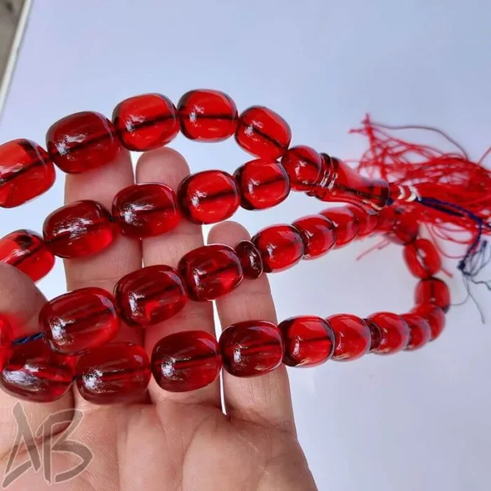 تسبیح سندلوس 33 دانه بودار تراش استوانه ای شمش آلمانی (تراش هنگ کنگ) خوش تراش کد 853 آقابزرگ - Image 5