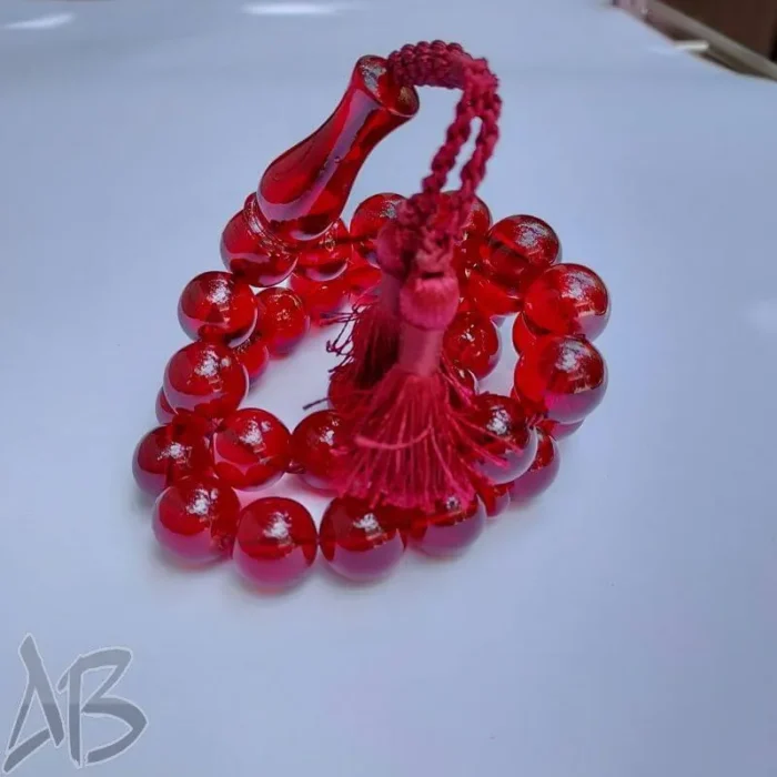 تسبیح سندلوس 33 دانه بودار تراش گرد از شمش کمیاب آلمانی (تراش هنگ کنگ) کد 854 آقابزرگ - Image 3