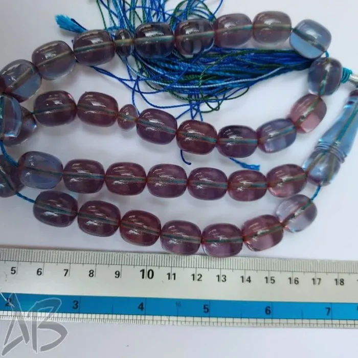 تسبیح سندلوس 33 دانه بودار تراش خربزه ای شمش کمیاب هنگ کنگی کد 856 آقابزرگ - Image 7