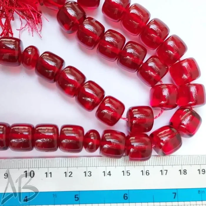 تسبیح سندلوس 33 دانه بودار تراش استوانه ای از شمش کمیاب آلمانی (تراش هنگ کنگ) کد 858 آقابزرگ - Image 5