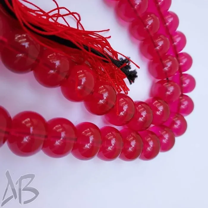 تسبیح سندلوس 33 دانه بودار اپالین خوشرنگ چرتکه ای تراش کردستان کد 860 آقابزرگ - Image 3