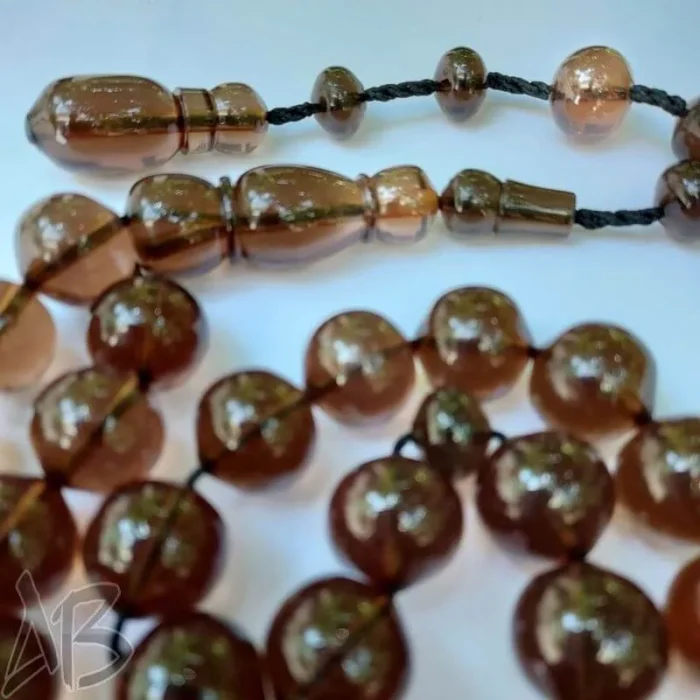 تسبیح سندلوس 33 دانه بودار استانبولی کلکسیونی تراش کردستان قپاندار کد 864 آقابزرگ - Image 4