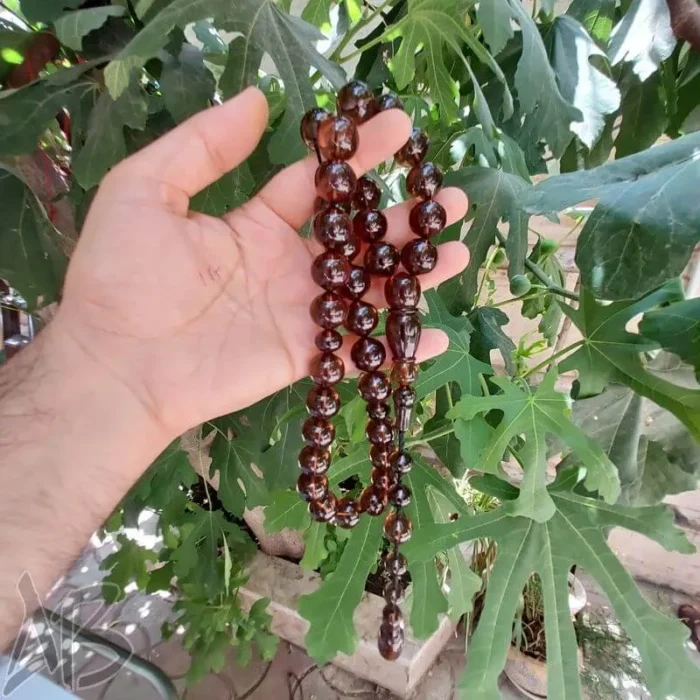تسبیح سندلوس 33 دانه بودار استانبولی کلکسیونی تراش کردستان قپاندار کد 864 آقابزرگ - Image 5